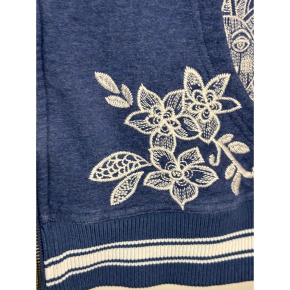 Johnny Was Hoodie & Jogger set Womens Blue Sun Floral Embroidery Full Zip XS - Picture 4 of 16